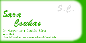 sara csukas business card