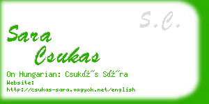 sara csukas business card